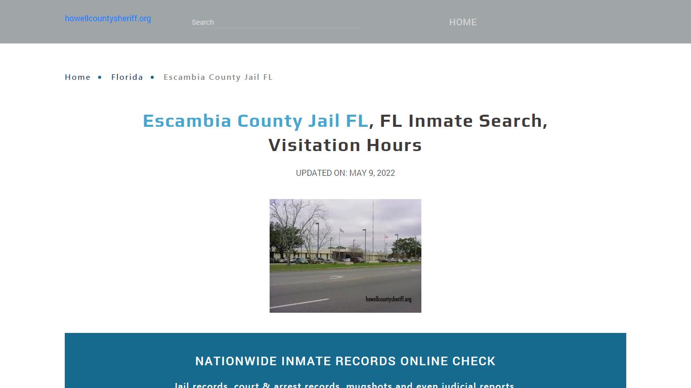 Escambia County Jail FL, FL Inmate Search, Visitation Hours